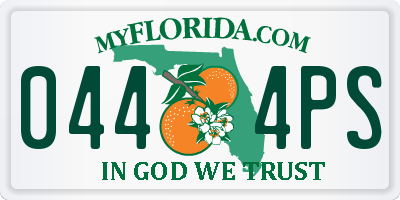 FL license plate 0444PS