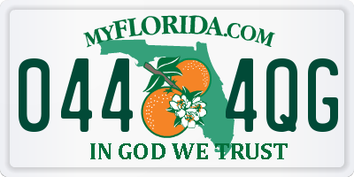 FL license plate 0444QG
