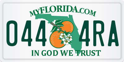 FL license plate 0444RA