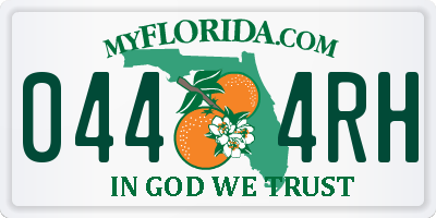 FL license plate 0444RH