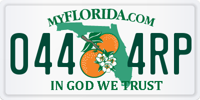 FL license plate 0444RP