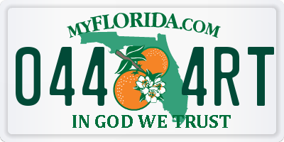 FL license plate 0444RT