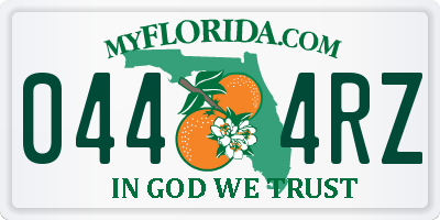 FL license plate 0444RZ