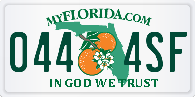 FL license plate 0444SF