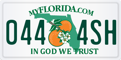 FL license plate 0444SH