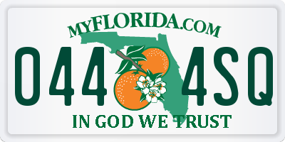 FL license plate 0444SQ