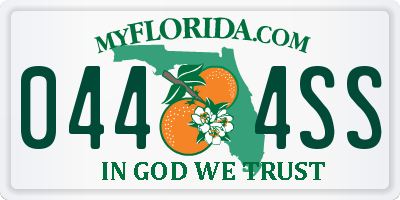 FL license plate 0444SS