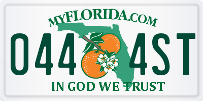 FL license plate 0444ST