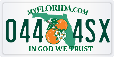 FL license plate 0444SX