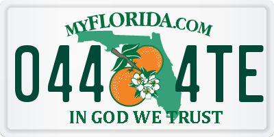 FL license plate 0444TE