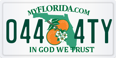 FL license plate 0444TY