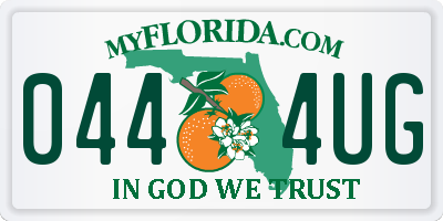 FL license plate 0444UG