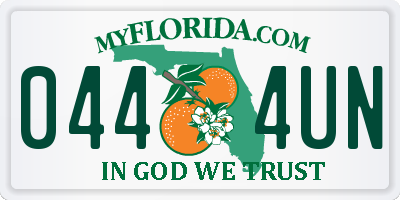 FL license plate 0444UN