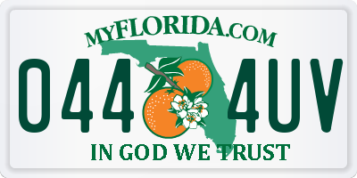 FL license plate 0444UV