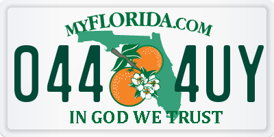 FL license plate 0444UY