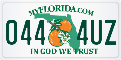 FL license plate 0444UZ