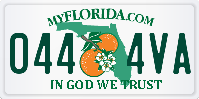 FL license plate 0444VA