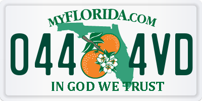 FL license plate 0444VD