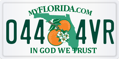 FL license plate 0444VR