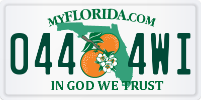FL license plate 0444WI