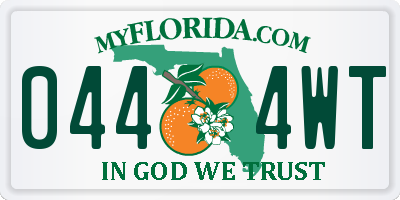 FL license plate 0444WT