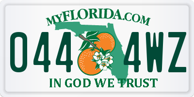 FL license plate 0444WZ
