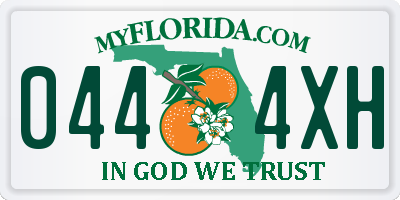 FL license plate 0444XH