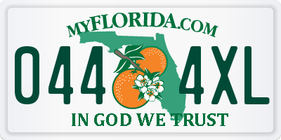 FL license plate 0444XL