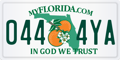 FL license plate 0444YA