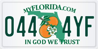 FL license plate 0444YF