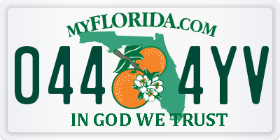 FL license plate 0444YV