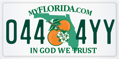 FL license plate 0444YY