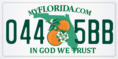 FL license plate 0445BB