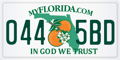 FL license plate 0445BD