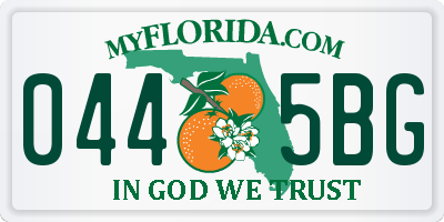 FL license plate 0445BG
