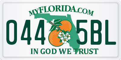 FL license plate 0445BL