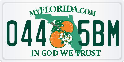 FL license plate 0445BM