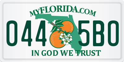 FL license plate 0445BO