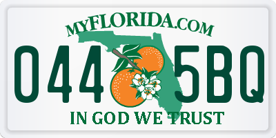 FL license plate 0445BQ