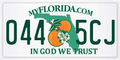 FL license plate 0445CJ