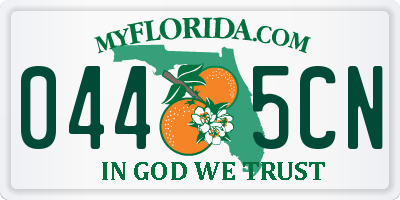 FL license plate 0445CN
