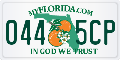 FL license plate 0445CP
