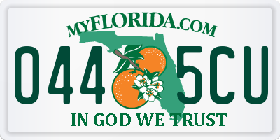 FL license plate 0445CU