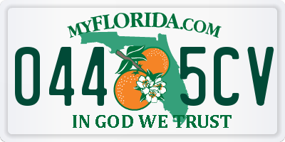 FL license plate 0445CV