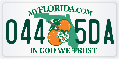 FL license plate 0445DA