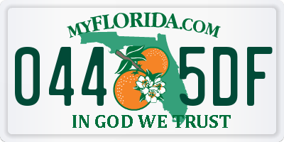 FL license plate 0445DF
