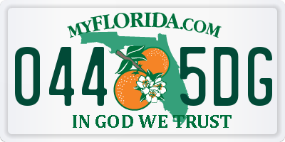 FL license plate 0445DG