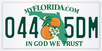 FL license plate 0445DM
