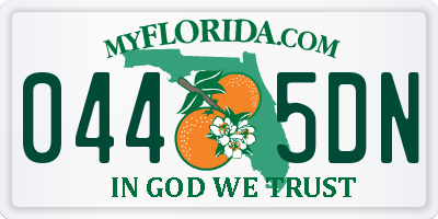 FL license plate 0445DN