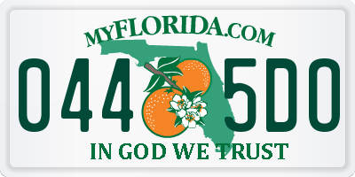 FL license plate 0445DO